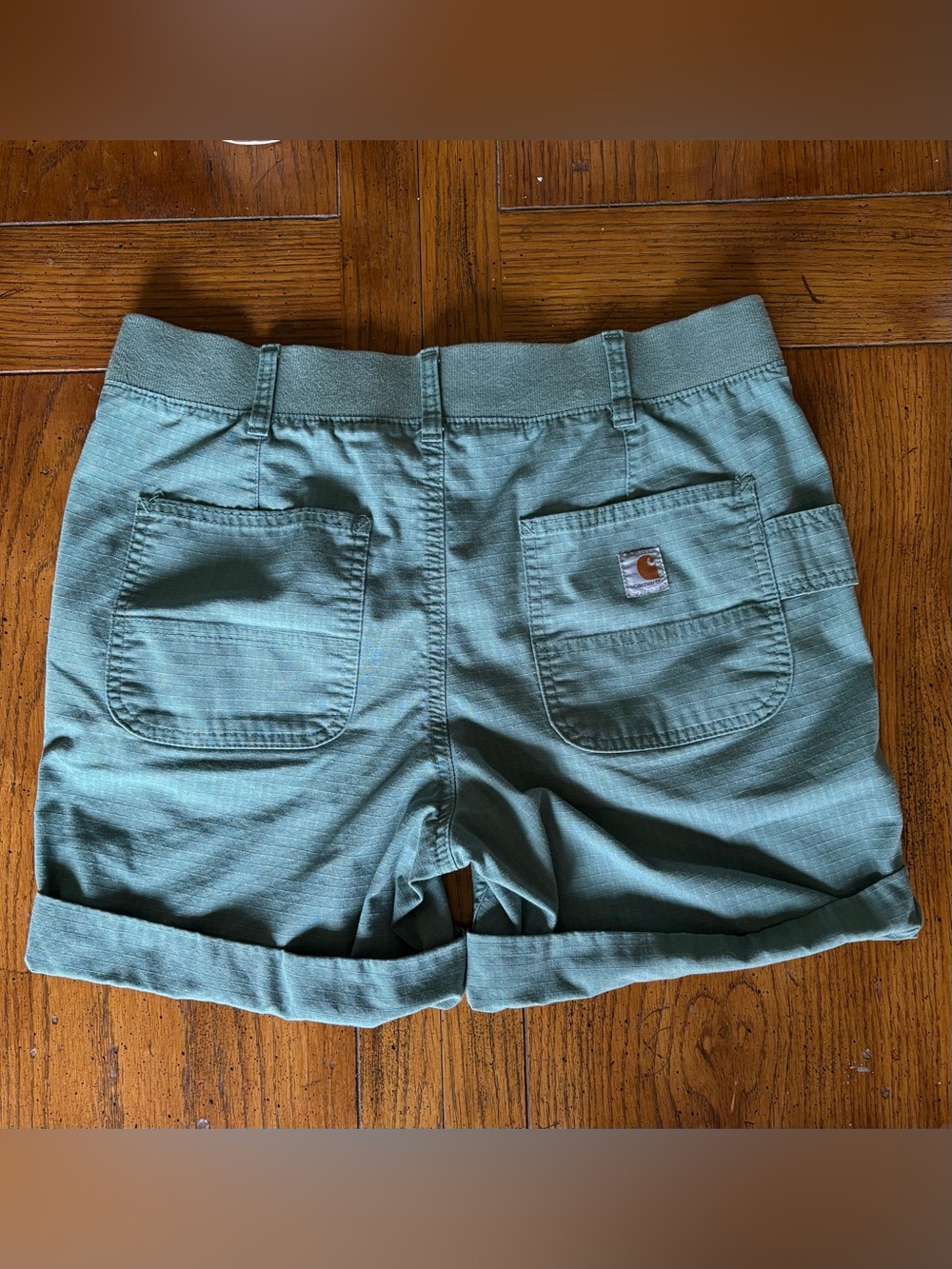 Carhartt Women’s Sage Green Original Fit Roll-Cuff Shorts Size 10 - Picture 2 of 4